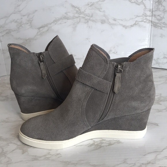 Linea Paolo ladies gray suede wedge ankle boots sneakers shoes size 9 - Picture 6 of 11